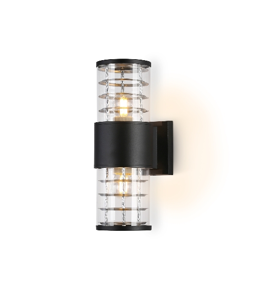 Светильник Ambrella light ST2525/2 BK/CL черный/прозрачный IP54 E27/2 max 40W 305*110*155