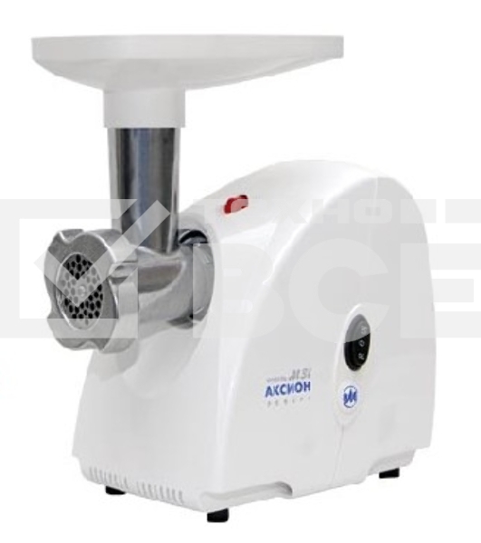 Мясорубка электрическая Аксион М31.01 белый, 1500 Вт, 1.7 кг/мин, реверс, защита от перегрузки, насадки - 4