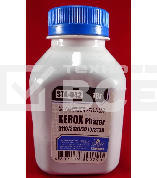 Тонер XEROX Phaser 3110/3119/3120/3121/3130/3210/PE 16 (фл, 78г) B&W Standart фас России