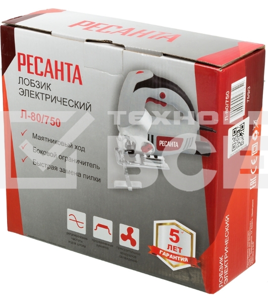 Лобзик Ресанта Л-80/750 750Вт 3000ходов/мин от электросети