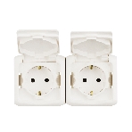 Розетка Legrand 2-м ОП Quteo 16А с защитной крышкой, защитные шторки, с заземлением IP44 белая Leg 782323, фото4