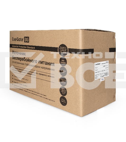 Источник бесперебойного питания ExeGate EP287660RUS SpecialPro Smart LLB-3000.LCD.AVR.EURO.RJ.USB <3000VA/1800W, LCD, AVR, 4 евророзетки, RJ45/11, USB, Black>