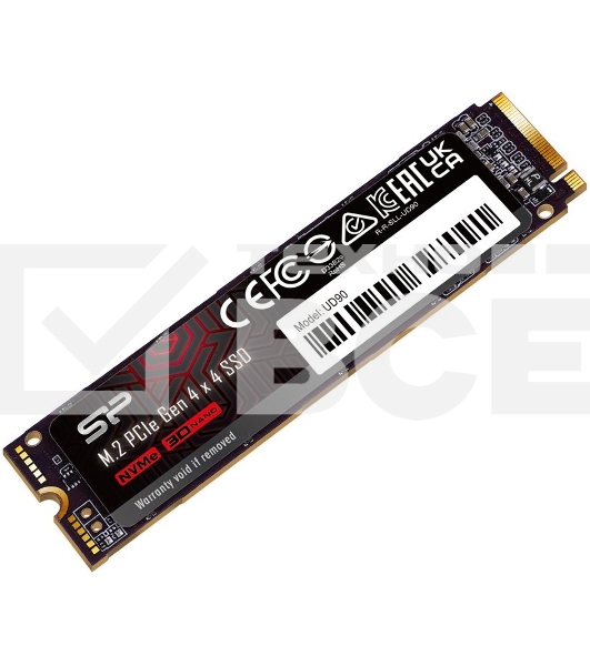 Накопитель SSD Silicon Power M-Series UD90, 2Tb, PCIe 4.0 x4, M.2 2280, NVMe, R/W 5000/4800