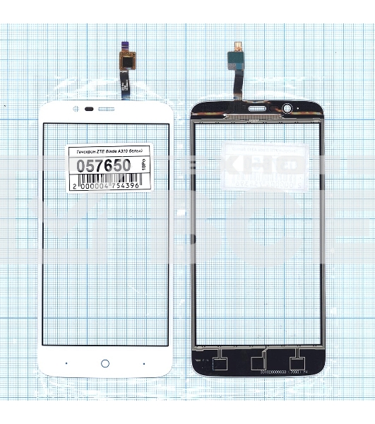 Сенсорное стекло (тачскрин) для ZTE Blade A310, белое