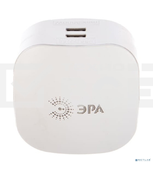 Сетевой разветвитель ЭРА SP-3e-USB-2A, белый