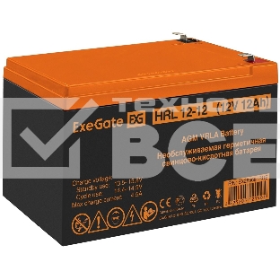 Батарея ExeGate EX285661RUS HRL 12-12 (12V 12Ah 1251W, клеммы F2)