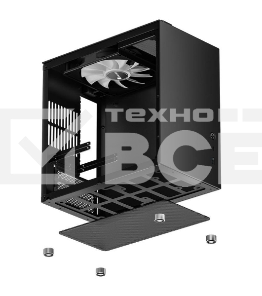 Компьютерный корпус JONSBO T8 PLUS Black без БП, боковые панели из закаленного стекла, mini-ITX, черный