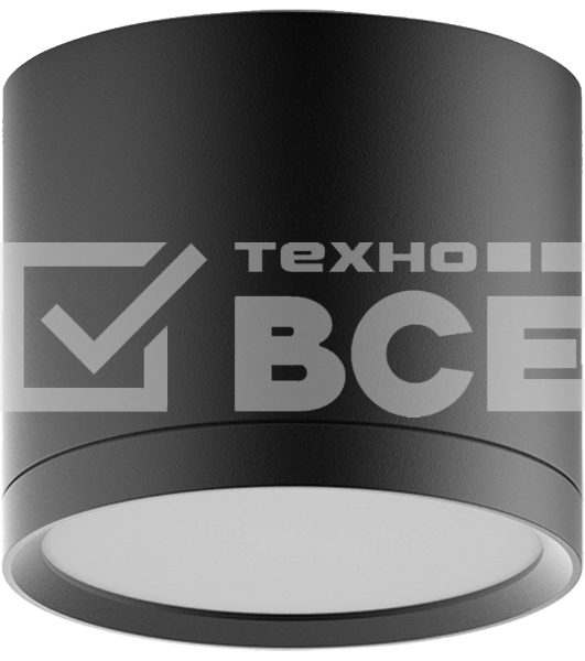 Светильник Gauss LED накладной с рассеивателем 10W 3000K 88х75мм 1/30 черный