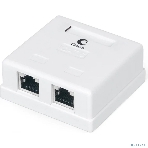Розетка компьютерная RJ-45(8P8C) Cabeus WS-8P8C-Cat.6-SH-2 категория 6, экранированная, двойная, внешняя, Dual IDC, фото 1