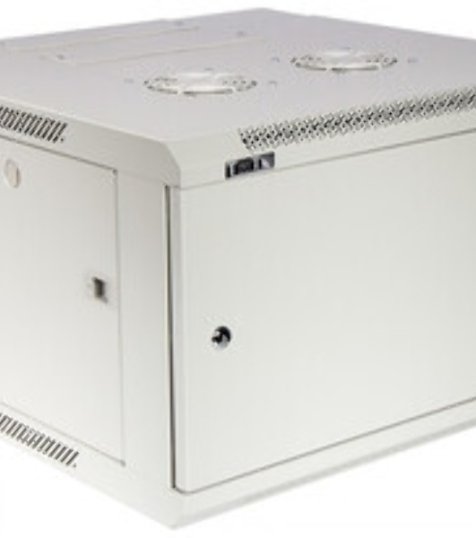 Шкаф коммутационный Lanmaster (TWT-CBW3M-12U-6X6-GY) настенный 12U 600x600мм пер.дв.металл задн.дв.спл.стал.лист 2 бок.пан. 60кг серый 441мм
