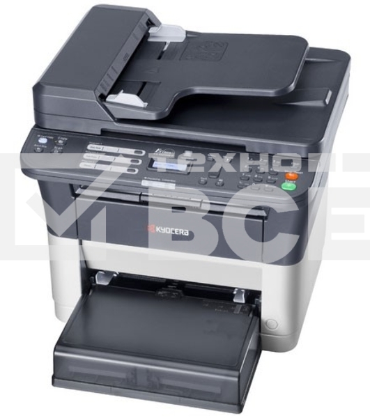 МФУ лазерный Kyocera Ecosys FS-1025MFP (1102M63RU0/1102M63RUV/1102M63RU2/1102M63NX2/1102M63DZ2), A4, ч/б, печ. до 25 стр/мин., скан. до 18 стр/мин. (ч/б) 6 стр/мин. (цвет), 600 x 1800 dpi (печать) 600x600dpi (скан), USB, RJ-45