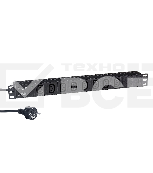 Блок розеток горизонтальный ExeGate ServerPro PDU-19H809 Al-8C13-EU2.5, 19
