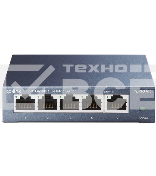 Коммутатор TP-Link SOHO TL-SG105 5-port Desktop Gigabit Switch, 5 10/100/1000M RJ45 ports, metal case