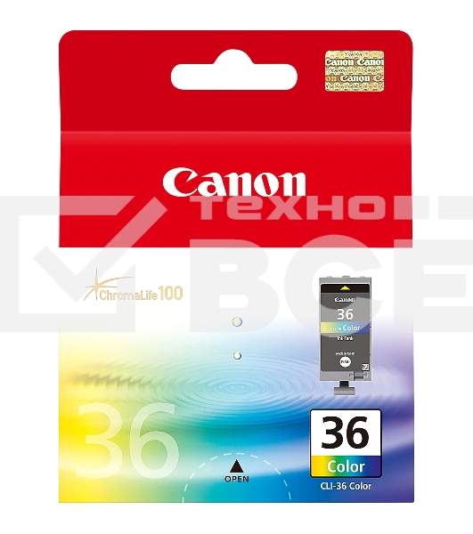 Картридж струйный CLI-36Color (1511B001) для Canon Mini Pixma 260, Цветной, 250 стр.