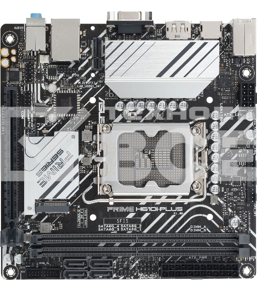 Материнская плата ASUS PRIME H610I-PLUS-CSM, LGA 1700, Intel H610, 2xDDR5, 4xSATA, 1xM.2 PCIe 3.0 x4, 1xPCIe 4.0 x16, 1xHDMI, 1xDP, 1xVGA, 2xUSB-A 3.2 Gen 1, 2xUSB-A 2.0, 1x 1Gb LAN, 3x3.5 мм, 7.1, Mini-ITX