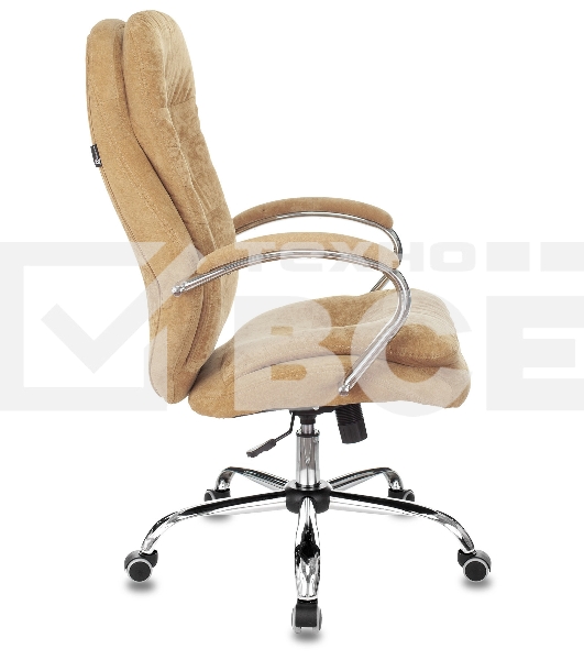 Кресло руководителя Бюрократ T-9950SL Fabric горчичный Velvet 73, крестовина металл хром