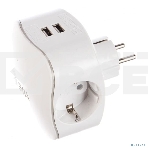 Сетевой разветвитель ЭРА SP-3e-USB-2A, белый, фото3