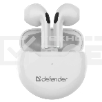 Гарнитура беспроводная Defender Twins 930 белый  TWS  Bluetooth, фото 1