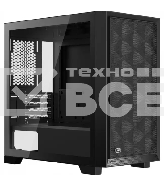 Компьютерный корпус без блока питания PCCooler C3D310 BK ARGB, Mini-Tower, TG, Mesh, 2x120mm ARGB, 2xUSB-A 3.0, mATX, mITX Black