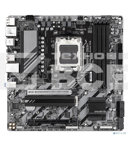 Материнская плата Gigabyte B850M DS3H, AM5, AMD B850, 4xDDR5, 4xSATA, 2xM.2, 1xPCIe 5.0 x16, 1xPCIe 3.0 x4, 1xHDMI, 2xDP, 1x 2.5Gb LAN, 3xUSB-A 3.2 Gen 1, 1xUSB-A 3.2 Gen 2, 4xUSB-A 2.0, 1xUSB-C 3.2 Gen 2, 3x3.5 мм, 7.1, mATX