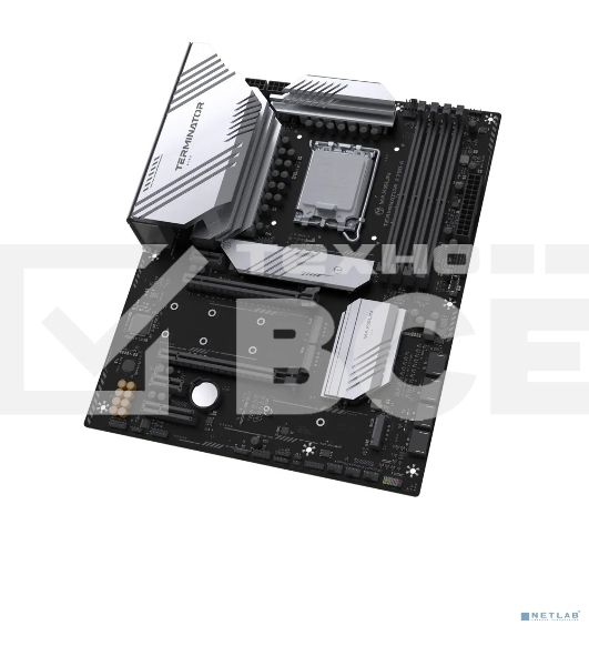 Материнская плата MAXSUN MS-Terminator Z790-A, LGA1700, Intel Z790, 4xDDR5, 4xSATA, 4xM.2, 1xPCIe 5.0 x16, 1xPCIe 4.0 x4, 1xPCIe 3.0 x4, 2xPCIe 3.0 x1, 1xHDMI, 1xDP, 1x2.5Gb LAN, Wi-Fi 6E, Bluetooth 5.3, 1xUSB-C 20Gbps, 4xUSB-A 5Gbps, 4xUSB-A 2.0, 6x3.5 м