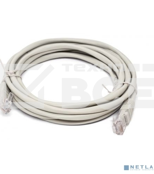 Кабель патч-корд, Filum FL-U6-3M U/UTP 6 cat. 3м, 26AWG(7x0.16 мм), омедненный алюминий (CCA), PVC, серый