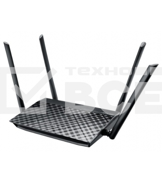 Маршрутизатор беспроводной Asus RT-AC1200 10/100BASE-TX черный (Dual Band)