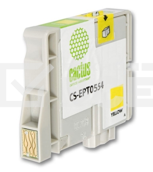 Картридж струйный Cactus CS-EPT0554 желтый (10 мл) для Epson Stylus RX520/Stylus Photo R240