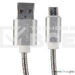 Кабель USB 2.0 Cablexpert CC-G-mUSB02S-0.5M, AM/microB, серия Gold, длина 0.5м, серебро, блистер, фото2
