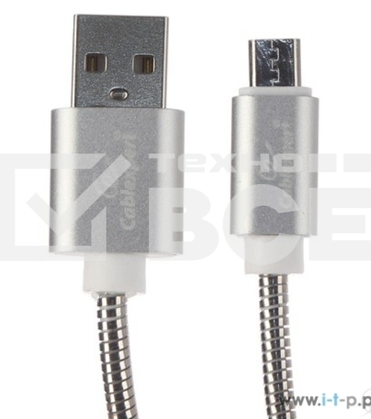 Кабель USB 2.0 Cablexpert CC-G-mUSB02S-0.5M, AM/microB, серия Gold, длина 0.5м, серебро, блистер