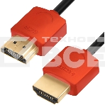 Кабель Greenconnect SLIM 3.0m HDMI 2.0, красные коннекторы Slim, OD3.8мм, HDR 4:2:2, Ultra HD, 4K 60 fps 60Hz, 3D, AUDIO, 18.0 Гбит/с, 32/32 AWG, GCR-51601 Кабель Greenconnect SLIM 3.0m HDMI 2.0, красные коннекторы Slim, OD3.8мм, HDR 4:2:2, Ultra HD, 4K 6, фото 1
