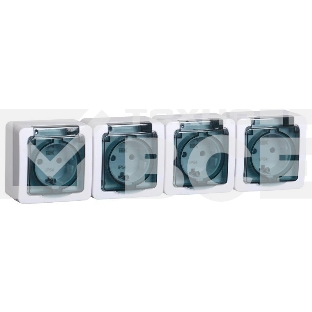 Розетка Iek ERMP42-K03-16-54-EC РСб24-3-ГПБд роз 4м с з/к о/у IP54 (дымчатый) ГЕРМЕС PLUS