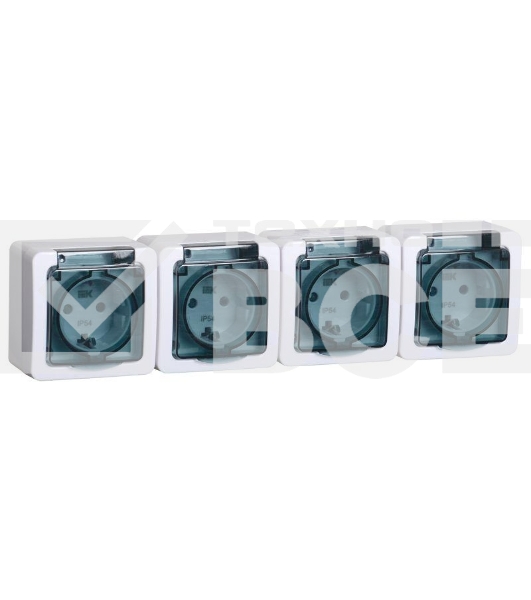 Розетка Iek ERMP42-K03-16-54-EC РСб24-3-ГПБд роз 4м с з/к о/у IP54 (дымчатый) ГЕРМЕС PLUS