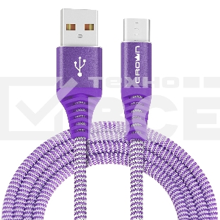 Кабель Crown USB - USB Type-C CMCU-3102C violet