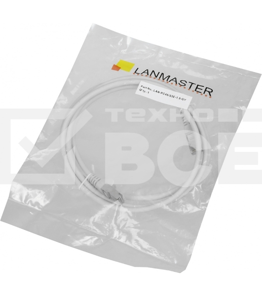 Кабель Патч-корд Lanmaster FTP LAN-PC45/S5E-1.5-GY вилка RJ-45-вилка RJ-45 кат.5е 1.5м серый LSZH (уп.:1шт)