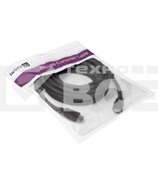 Кабель HDMI Exegate EX287725RUS EX-CC-HDMI2-5.0F (19M/19M, v2.0, 5м, 4K UHD, Ethernet, ферритовые кольца, позолоченные контакты)