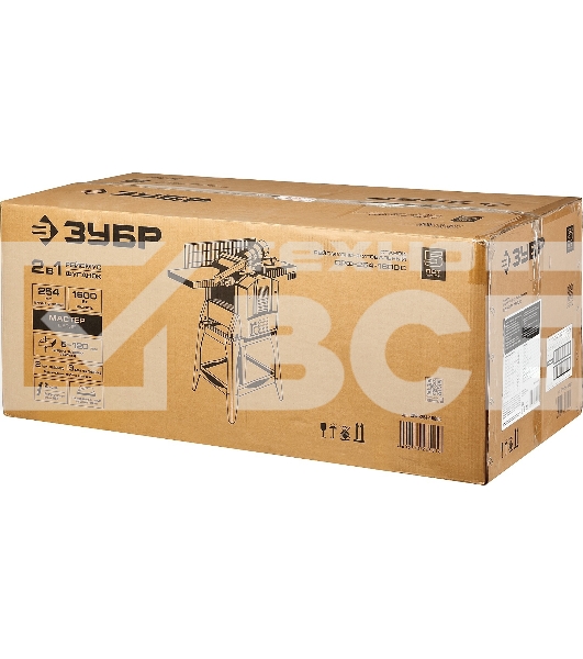 Станок рейсмусно-фуговальный Зубр СРФ-254-1600С 1600 Вт, 9000 об/мин, ширина строгания 254 мм