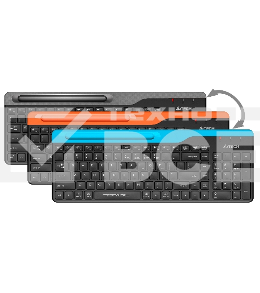 Клавиатура A4Tech Fstyler FBK25 беспроводная, USB, Bluetooth/Радиоканал, черный/серый