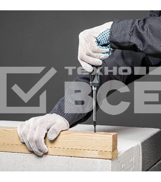 Перчатки трикотажные для ремонтных и строительных работ, с ПВХ точкой, 7 класс Россия