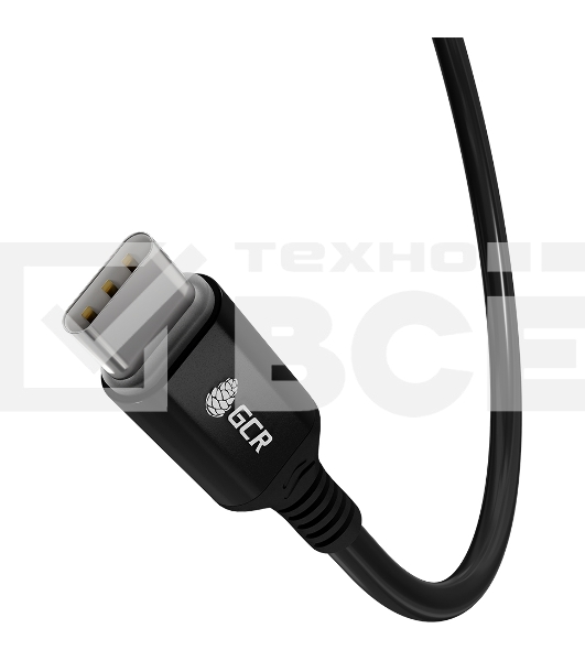 Кабель GCR PREMIUM 3.0m TypeC/Lightning MFI POWER DELIVERY 18 W, быстрая зарядка, черный силикон, AL case черный, черный ПВХ, GCR-53747