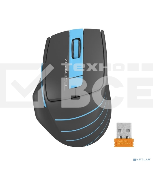 Мышь беспроводная A4Tech Fstyler FG30S серый/синий, 2000 dpi, радиоканал, USB, кнопки - 5