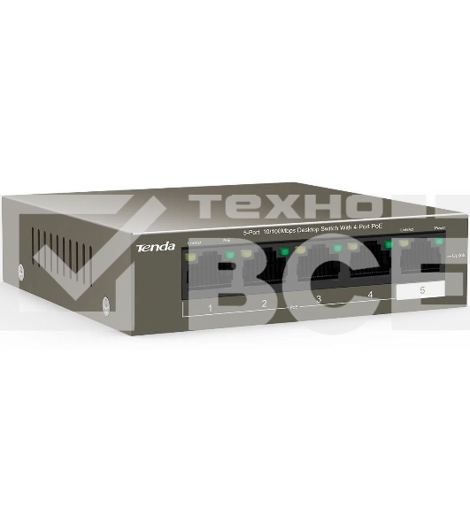 Коммутатор Tenda TEF1105P-4-38W 5PORT 10/100M