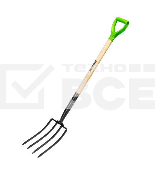 Вилы 4-рогие Palisad огородные, кованые, 195х295х1165 мм, деревянный лакированный черенок