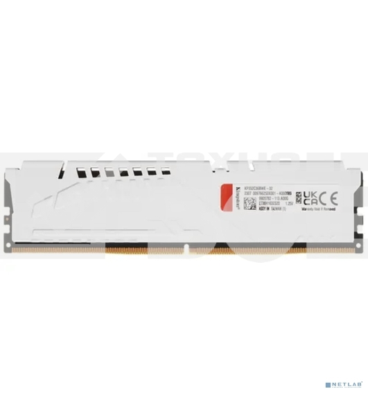 Оперативная память Kingston Fury Beast, DDR5, 32GB (1x32GB), 5200MHz, CL36, радиатор, белый