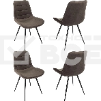 Стул для дома Бюрократ CH-K2_4 комплект 4 шт коричневый Holland 74 металл черный на ножках (CH-K2_1/HL74_4), фото2