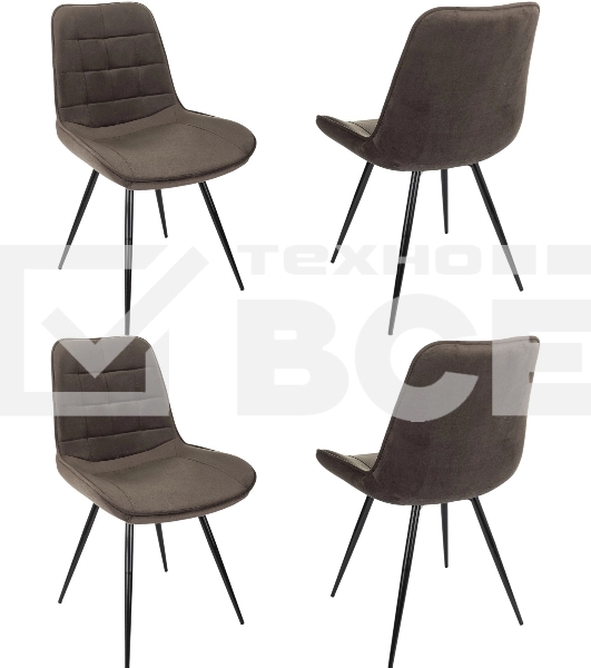 Стул для дома Бюрократ CH-K2_4 комплект 4 шт коричневый Holland 74 металл черный на ножках (CH-K2_1/HL74_4)