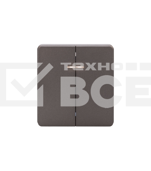 Выключатель ROUND 2 кл с подсветкой 10А с/у титан Kranz KR-78-0714-2