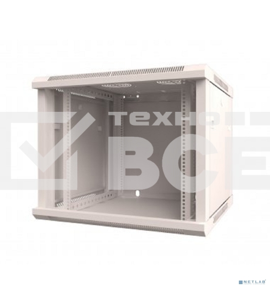 Настенный шкаф Rexant 19' 9U 600×600×501 (ШxГxВ), дверь стекло, металлическая задняя стенка, боковые съемные стенки, RAL 7035