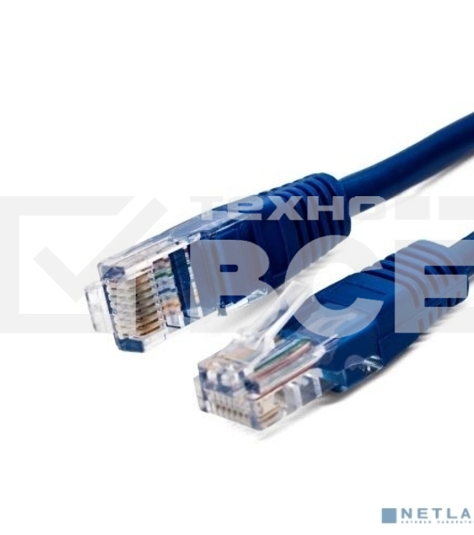 Кабель патч-корд, Filum FL-U6-2M-BL U/UTP 6 cat. 2м, 26AWG(7x0.16 мм), омедненный алюминий (CCA), PVC, синий