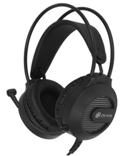 Гарнитура Oklick HS-L300G чёрный, проводная, 3.5 мм, подсветка